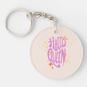 Halloween Queen, Halloqueen, Retro Halloween Art Sleutelhanger