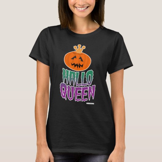 Halloween Queen Illustrated Cartoon Style Slogan T-shirt (Voorkant)
