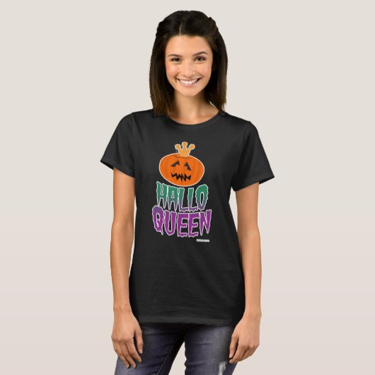 Halloween Queen Illustrated Cartoon Style Slogan T-shirt (Voorkant volledig)