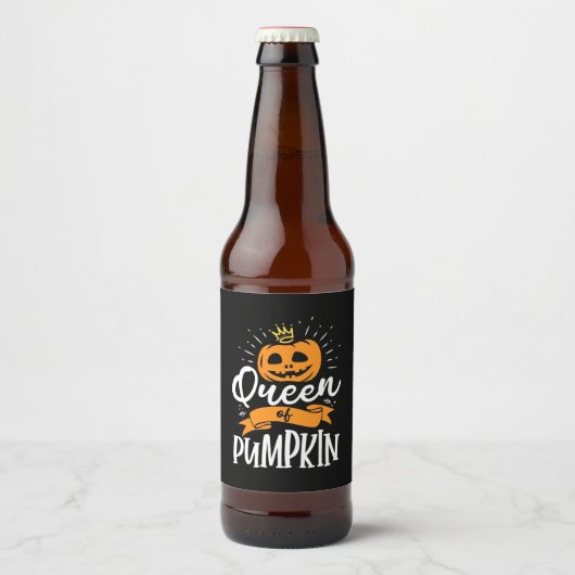 Halloween Queen of Pumpkin Bier Etiket (Voorkant)