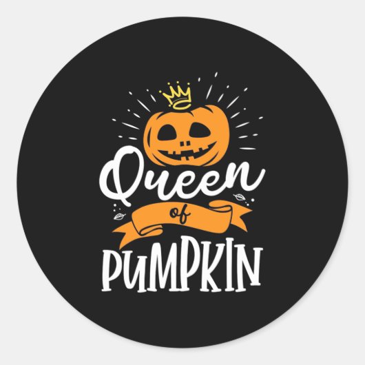 Halloween Queen of Pumpkin Ronde Sticker (Voorkant)