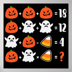 Halloween Quiz Wiskunde Teacher Poster
