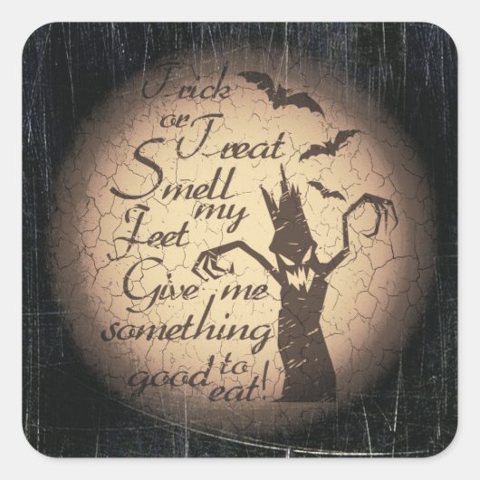 halloween quote vierkante sticker (Voorkant)