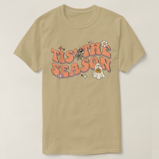 Halloween quotes groovy ghost tis the season spook t-shirt (Design voorkant)