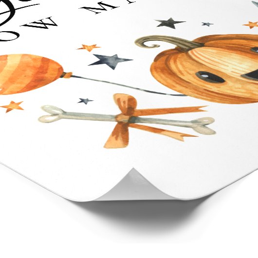 Halloween "Raad eens hoeveel" Baby shower spel Poster (Hoek)