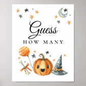 Halloween "Raad eens hoeveel" Baby shower spel Poster (Voorkant)
