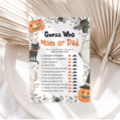 Halloween Raad Wie Mam of Pap Baby shower Spel Kaart