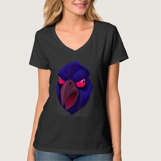 Halloween Raaf Gezicht 2 T-shirt (Voorkant)
