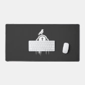 Halloween Raaf Grafsteen Silhouet Ontwerp Bureaumat (Keyboard & Muis)