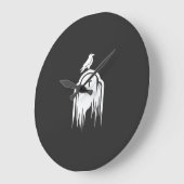 Halloween Raaf Grafsteen Silhouet Ontwerp Grote Klok (Hoek)