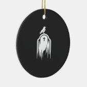 Halloween Raaf Grafsteen Silhouet Ontwerp Keramisch Ornament (Rechts)
