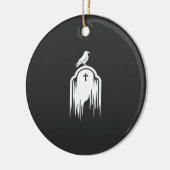 Halloween Raaf Grafsteen Silhouet Ontwerp Keramisch Ornament (Links)