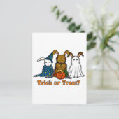 Halloween Rabbits Trick of Treating Briefkaart (Staand voorkant)