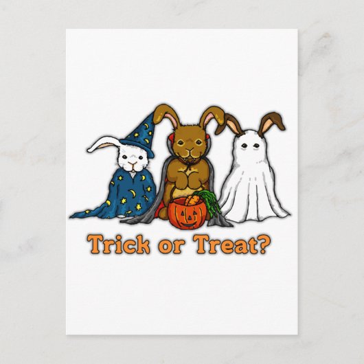 Halloween Rabbits Trick of Treating Briefkaart (Voorkant)