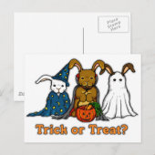 Halloween Rabbits Trick of Treating Briefkaart (Voorkant / Achterkant)