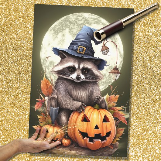 Halloween Raccoon 2 Decoupage papier