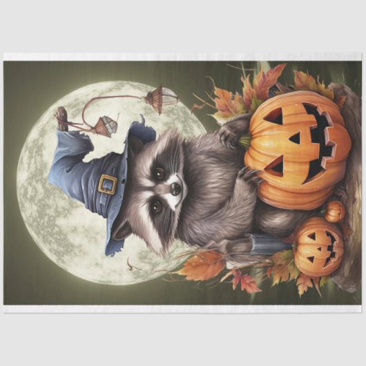 Halloween Raccoon 2 Decoupage papier (Voorkant)