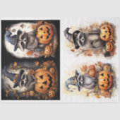 Halloween Raccoon Collage 1 Decoupage papier (Voorkant)