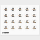 Halloween Raccoon Ghost Ronde Sticker (Vel)