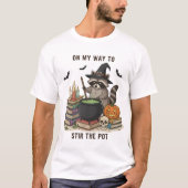 Halloween Raccoon Wizard Funny Modern Tri-Blend T-shirt (Voorkant)