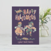 Halloween Rag Doll Zombies (4) - Wenskaart Feestdagenkaart (Staand voorkant)