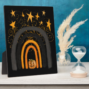 Halloween Rainbow   Pompoenen, zwoegen en stangen Fotoplaat