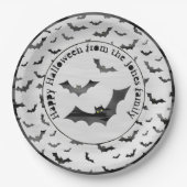 Halloween Random Iconic Bats Pattern Black/White Papieren Bordje (Voorkant)
