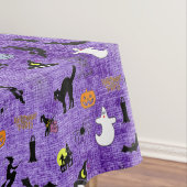Halloween Random Iconic Pattern Paars Tafelkleed (Voorbeeld)