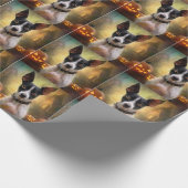 Halloween Rat Terrier met pompoenen eng Cadeaupapier (Hoek)