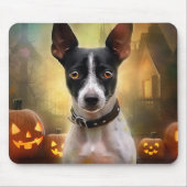 Halloween Rat Terrier met pompoenen eng Muismat (Voorkant)
