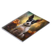 Halloween Rat Terrier met pompoenen eng Notitieboek (Linkerzijde)