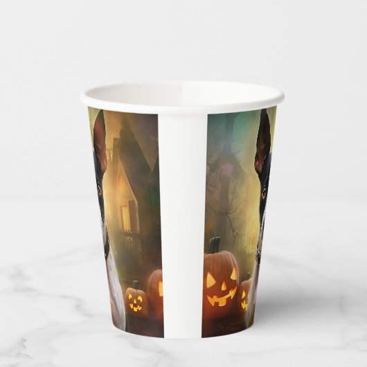 Halloween Rat Terrier met pompoenen eng Papieren Bekers (Links)