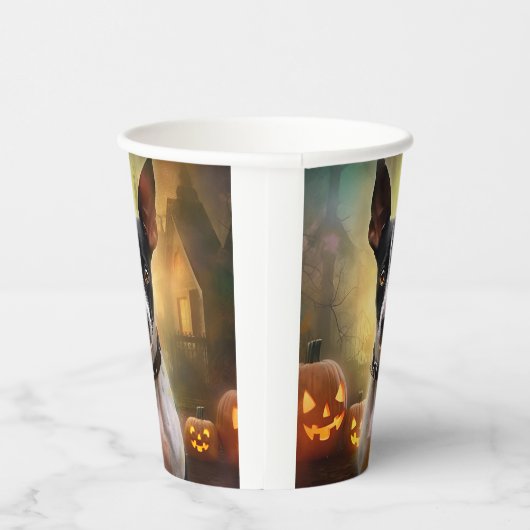 Halloween Rat Terrier met pompoenen eng Papieren Bekers (Rechts)