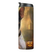 Halloween Rat Terrier met pompoenen eng Thermosbeker (Geroteerd rechts)