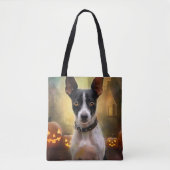 Halloween Rat Terrier met pompoenen eng Tote Bag (Voorkant)