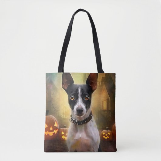 Halloween Rat Terrier met pompoenen eng Tote Bag (Voorkant)