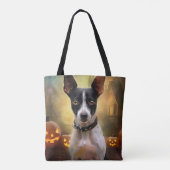 Halloween Rat Terrier met pompoenen eng Tote Bag (Achterkant)