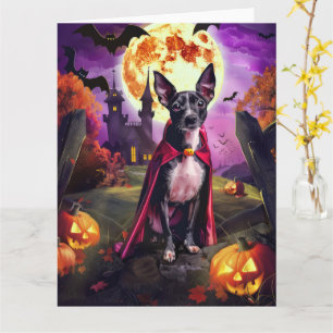Halloween Rat Terrier Vampire Pumpkins eng Kaart