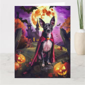 Halloween Rat Terrier Vampire Pumpkins eng Kaart (Voorkant)