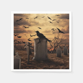 Halloween Raven begraafplaats Gothic Servet