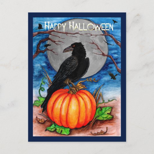 Halloween Raven Briefkaart (Voorkant)