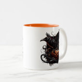 Halloween Raven Coffee Mug Tweekleurige Koffiemok (Voorkant rechts)
