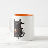 Halloween Raven Coffee Mug Tweekleurige Koffiemok (Voorkant links)