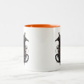 Halloween Raven Coffee Mug Tweekleurige Koffiemok (Center)
