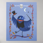 Halloween Raven Crow Moon Art Print (Voorkant)
