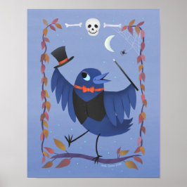 Halloween Raven Crow Moon Art Print