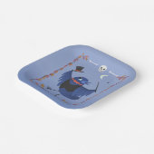 Halloween Raven Crow Moon Blue Papieren Bordje (Gebogen)