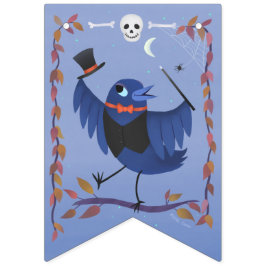 Halloween Raven Crow Moon Blue Vlaggetjes