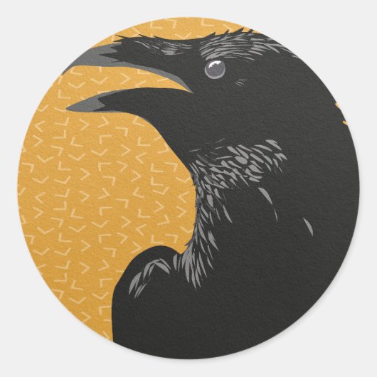 Halloween Raven Crow Ronde Sticker (Voorkant)