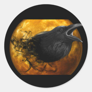 Halloween Raven Crow Ronde Sticker